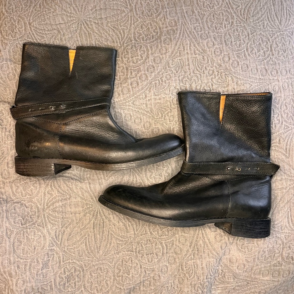 Madewell 1937 leather black the biker boots made in Italy